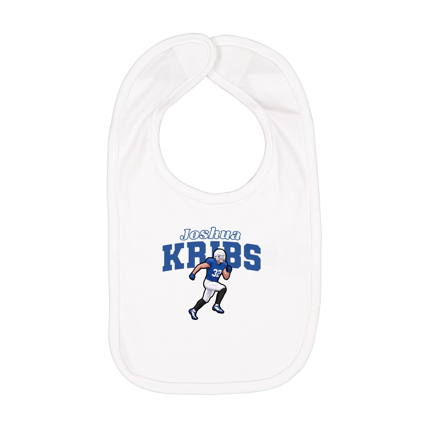 Infant Bib — Name Arch in White