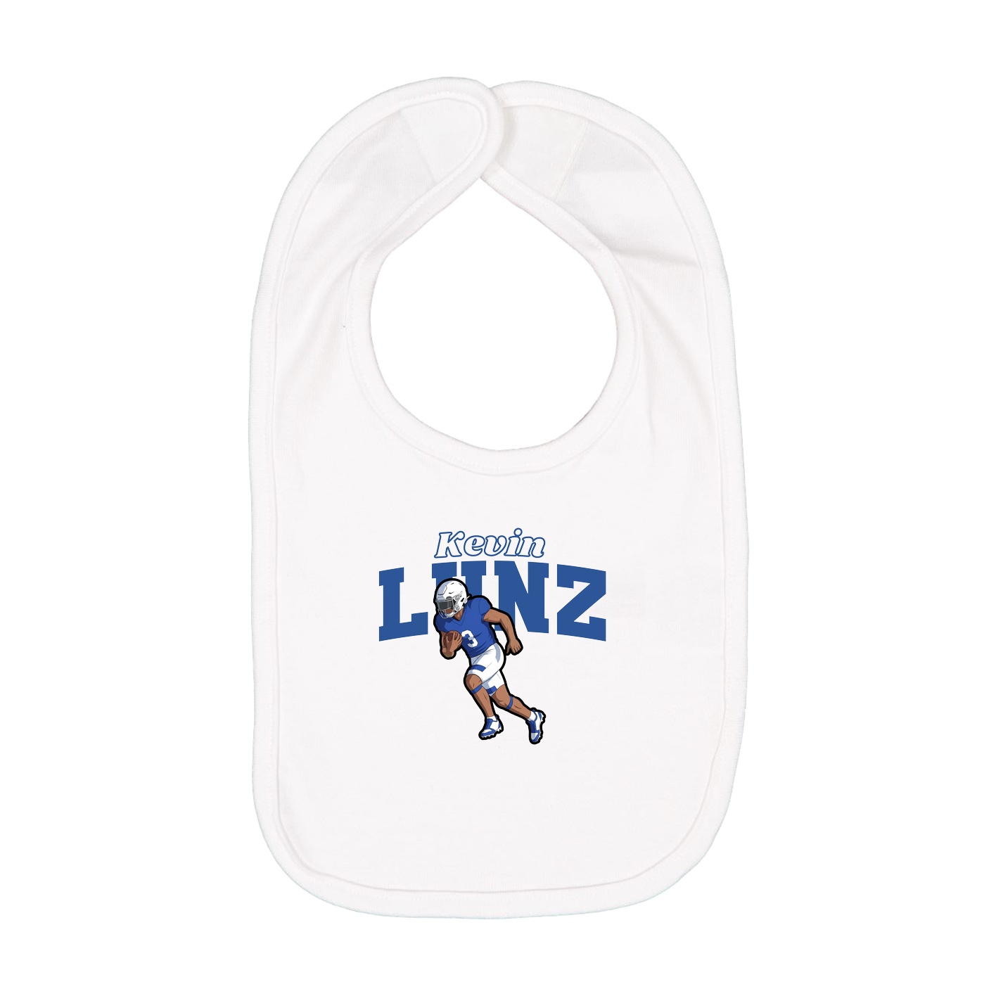 Infant Bib — Name Arch in White