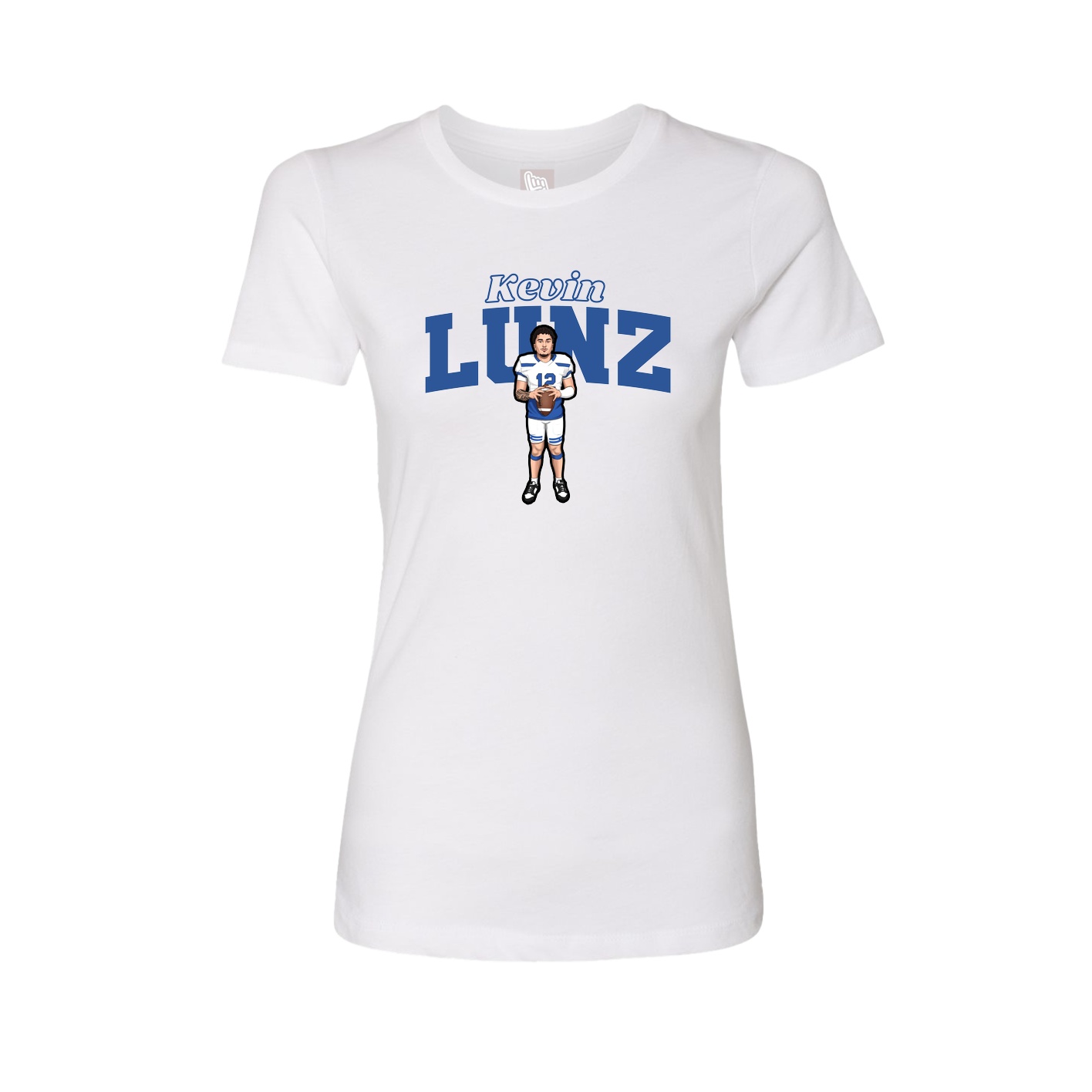 Fitted Women's Tee — Name Arch in White