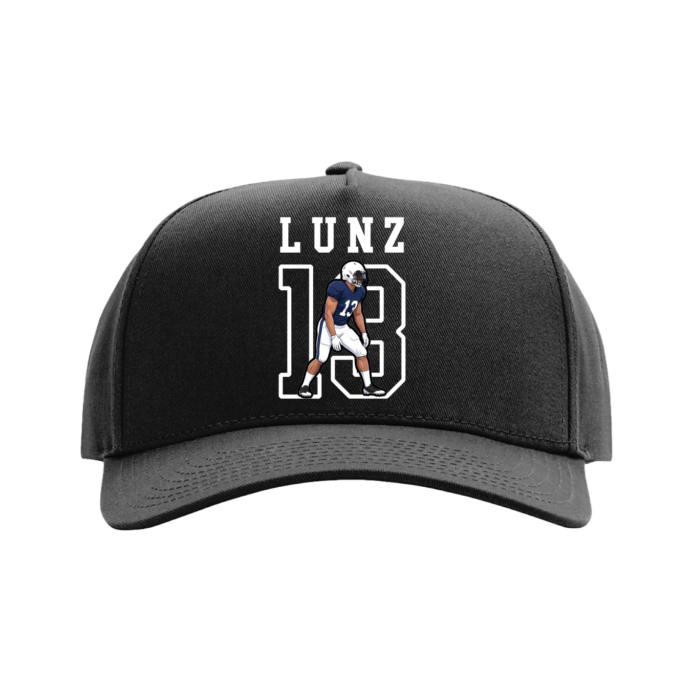 Full Fabric Five-Panel Champ Cap — Shirsey in Black