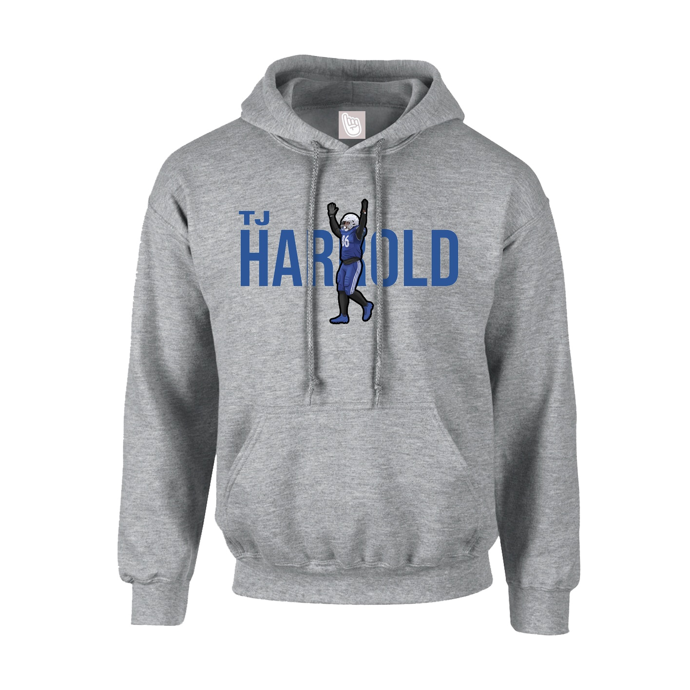 Hoodie — Player Name in Grey