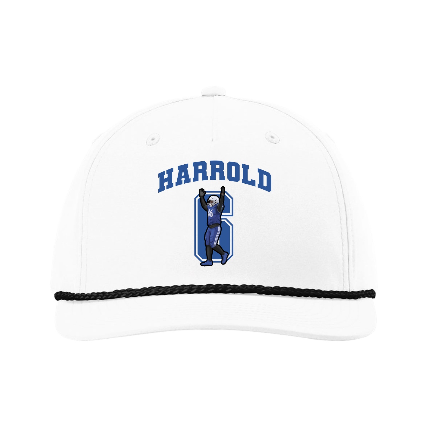 Five-Panel Classic Rope Cap — Number in White