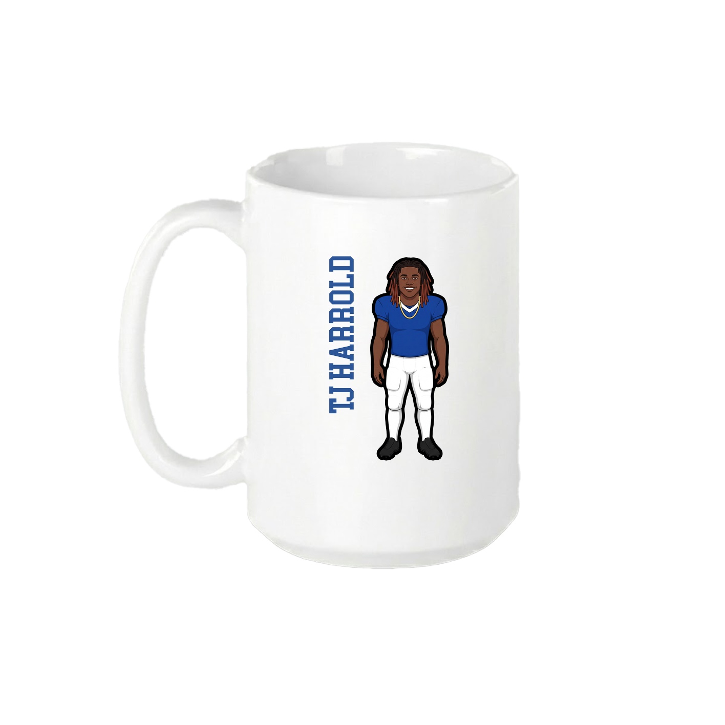 15oz Coffee Mug — Name Vertical in White
