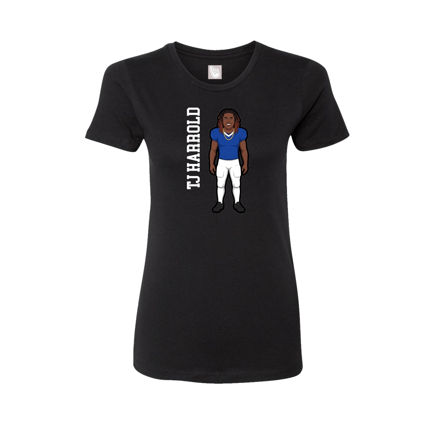 Fitted Women's Tee — Name Vertical in Black