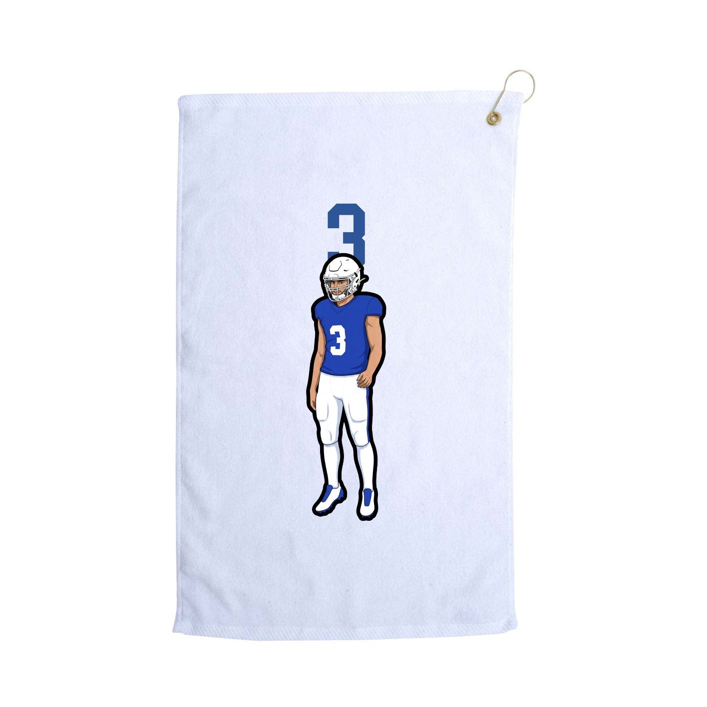 Golf Towel — Number Top in White