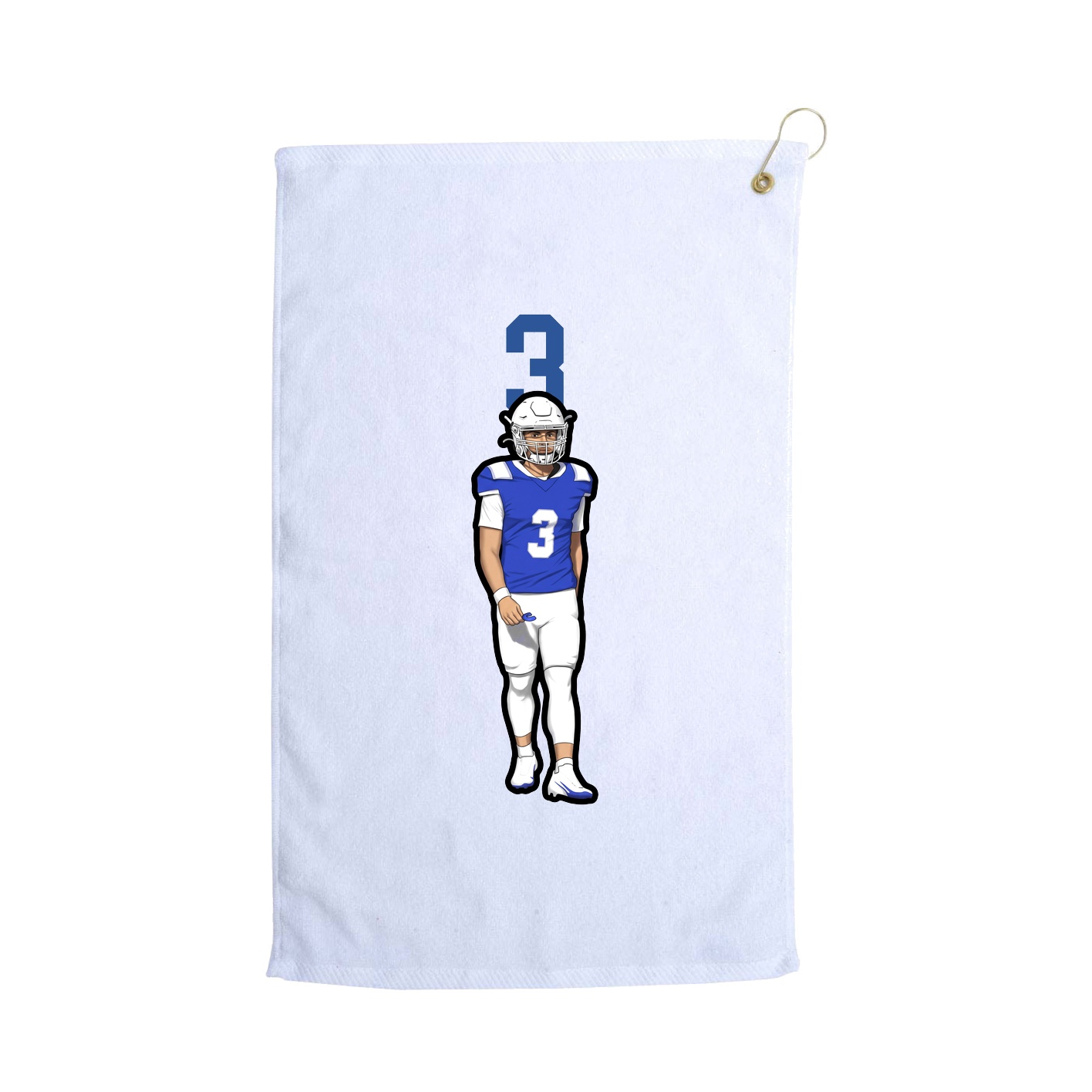 Golf Towel — Number Top in White