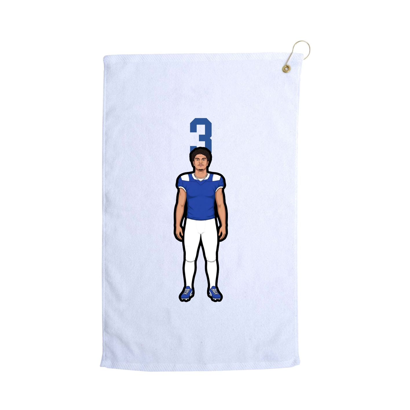 Golf Towel — Number Top in White