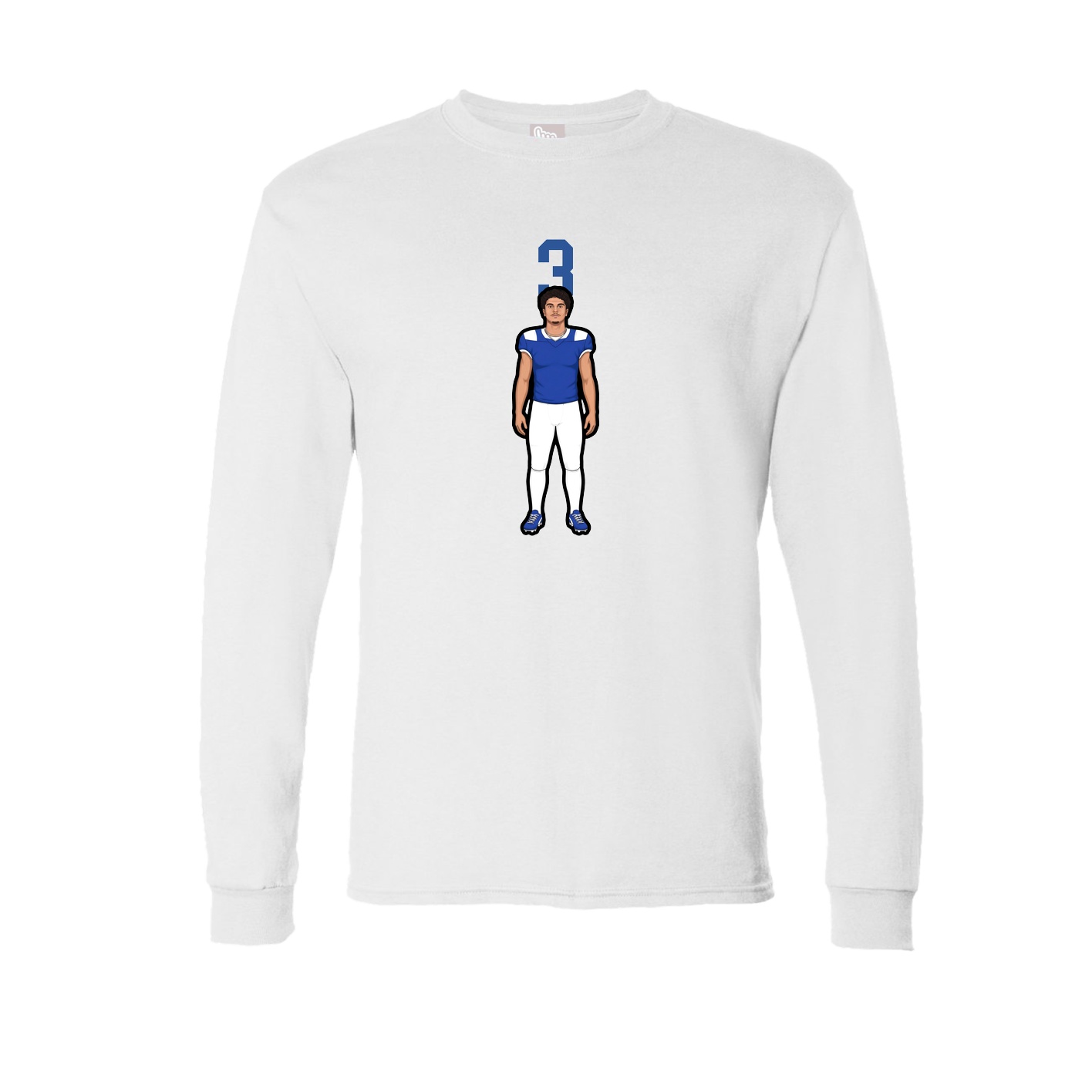 Long Sleeve Tee — Number Top in White