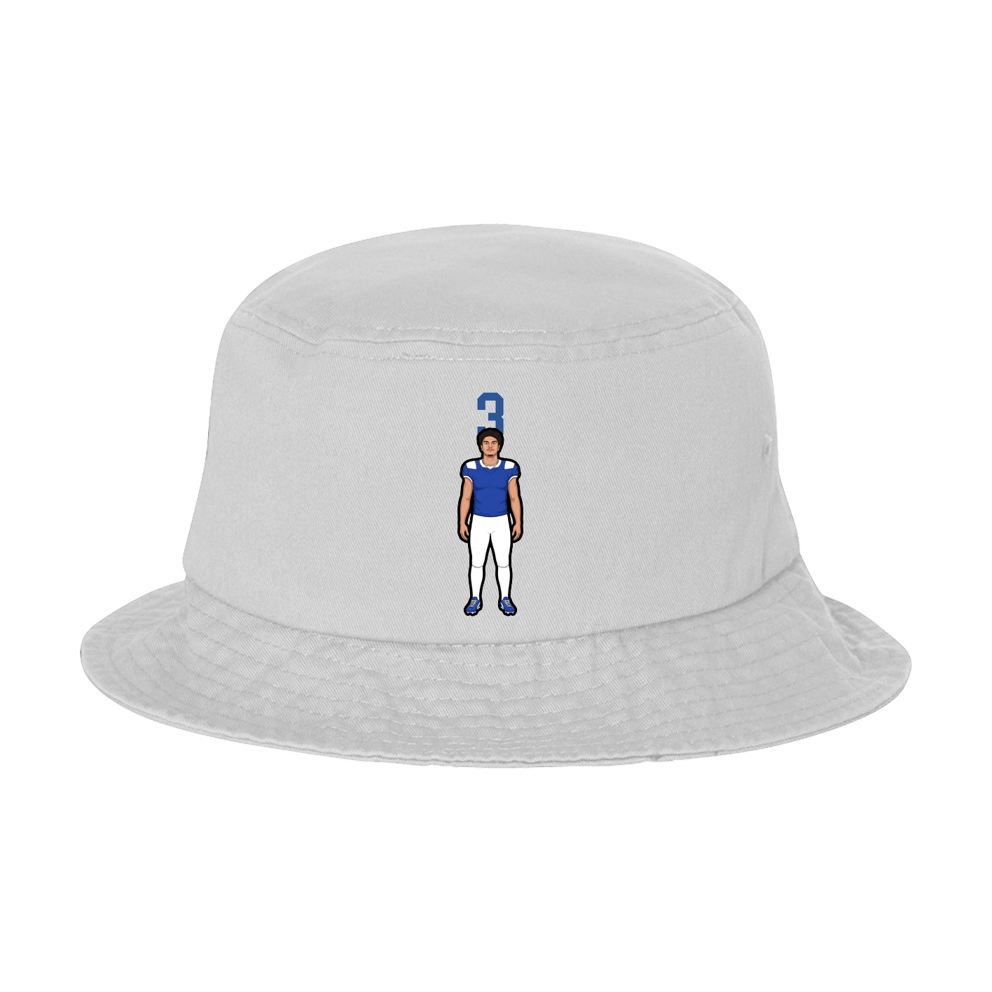 Bucket Cap — Number Top in White