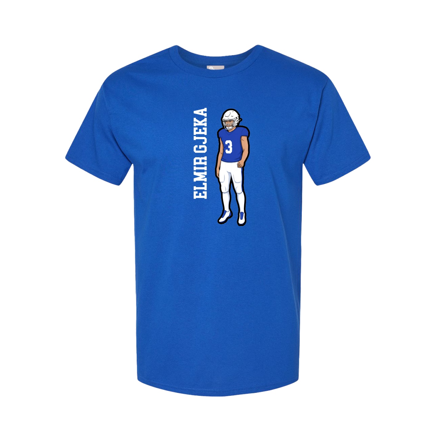 Youth Tee — Name Vertical in Royal