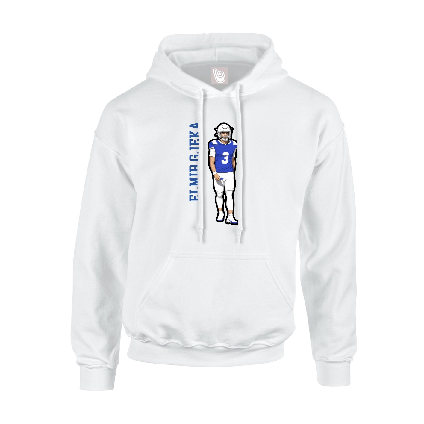Hoodie — Name Vertical in White