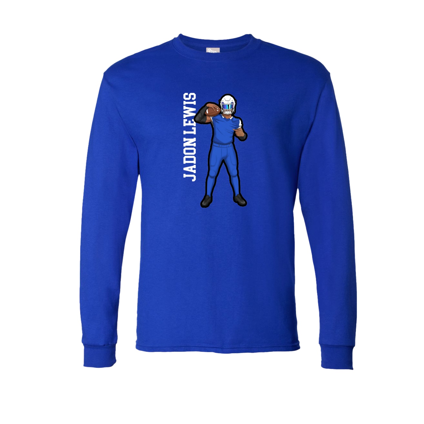 Long Sleeve Tee — Name Vertical in Royal