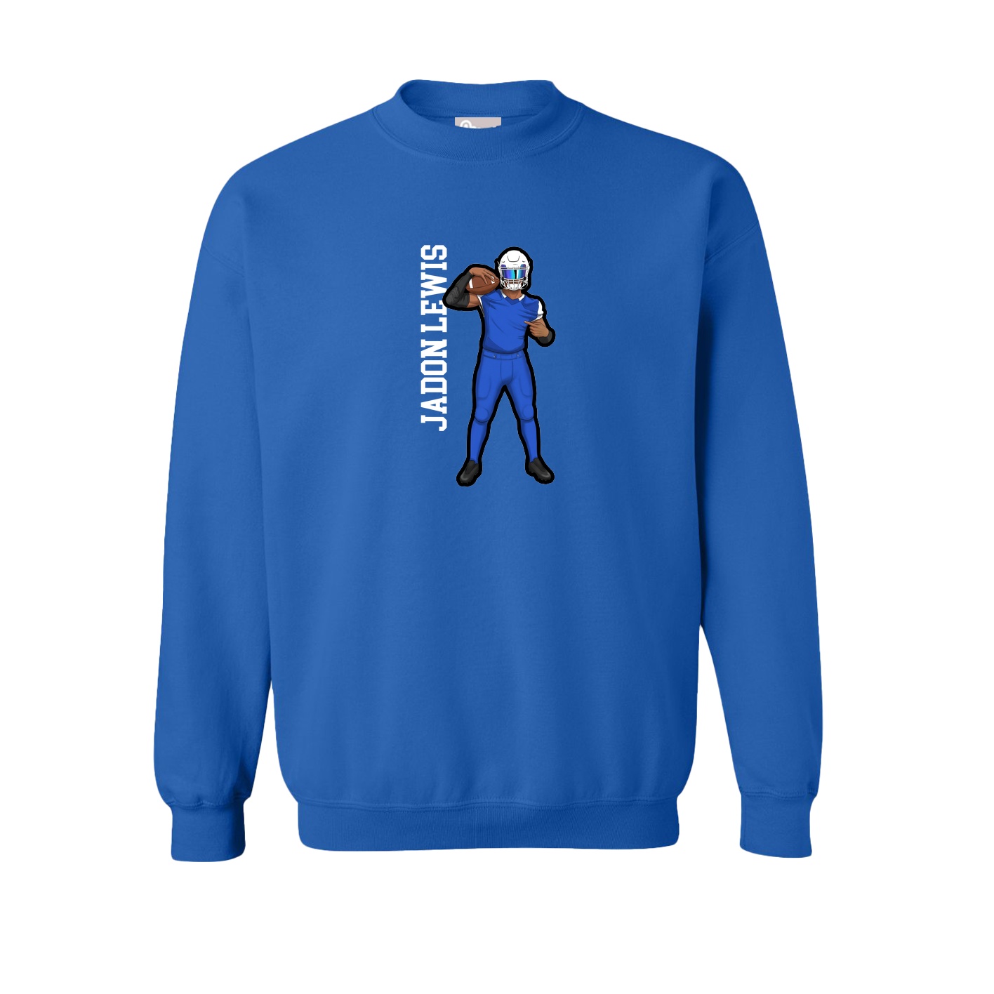 Fleece Crew — Name Vertical in Royal