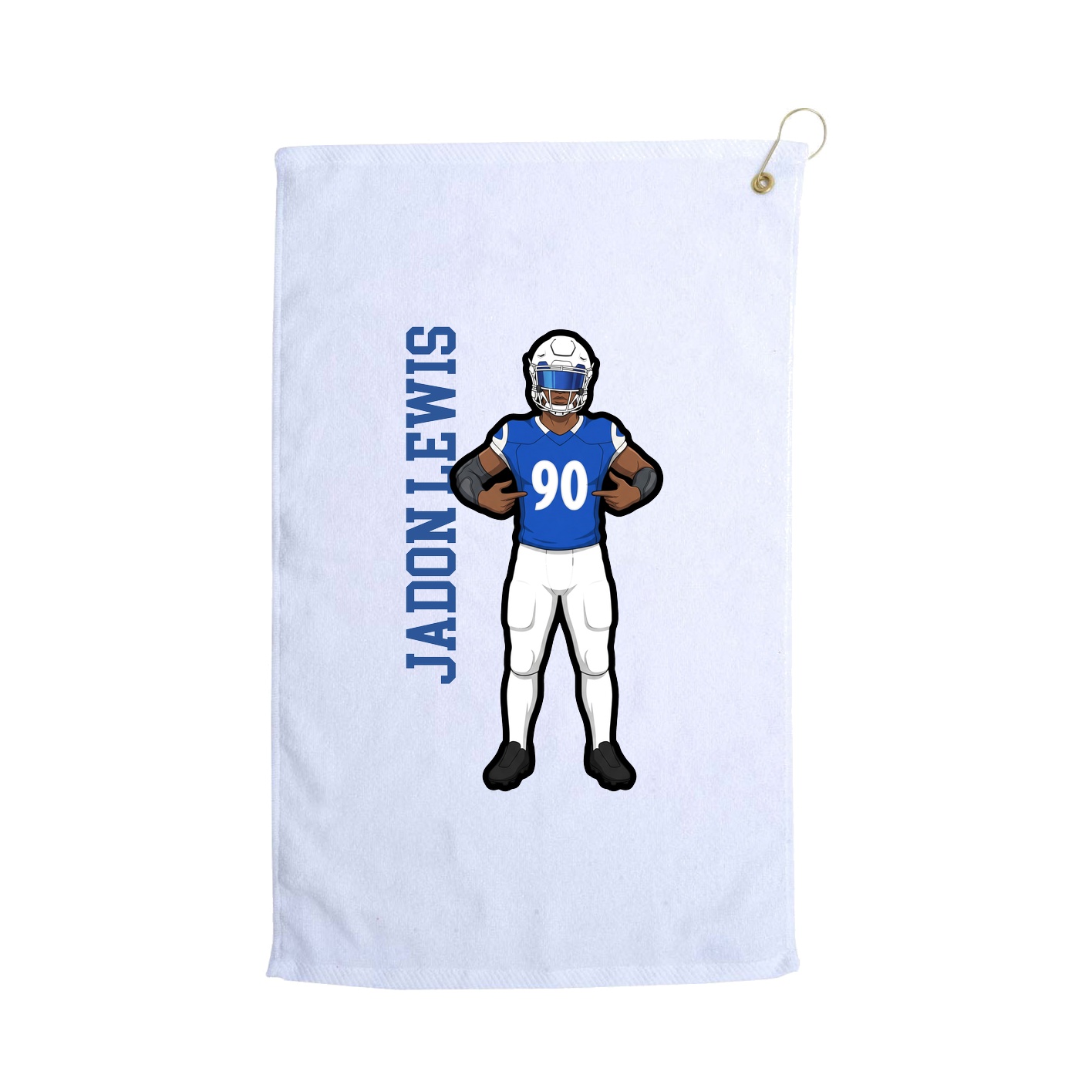 Golf Towel — Name Vertical in White