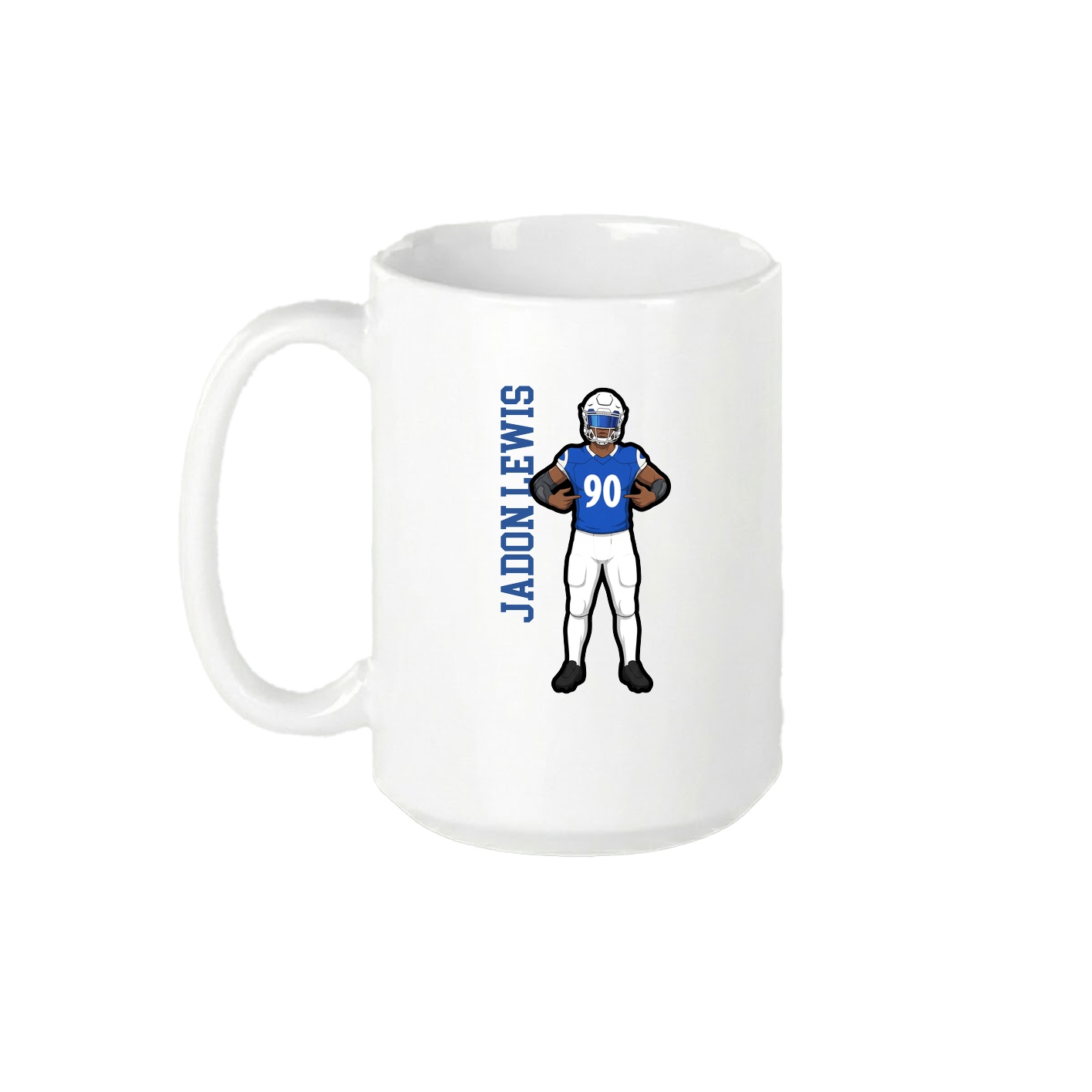 15oz Coffee Mug — Name Vertical in White