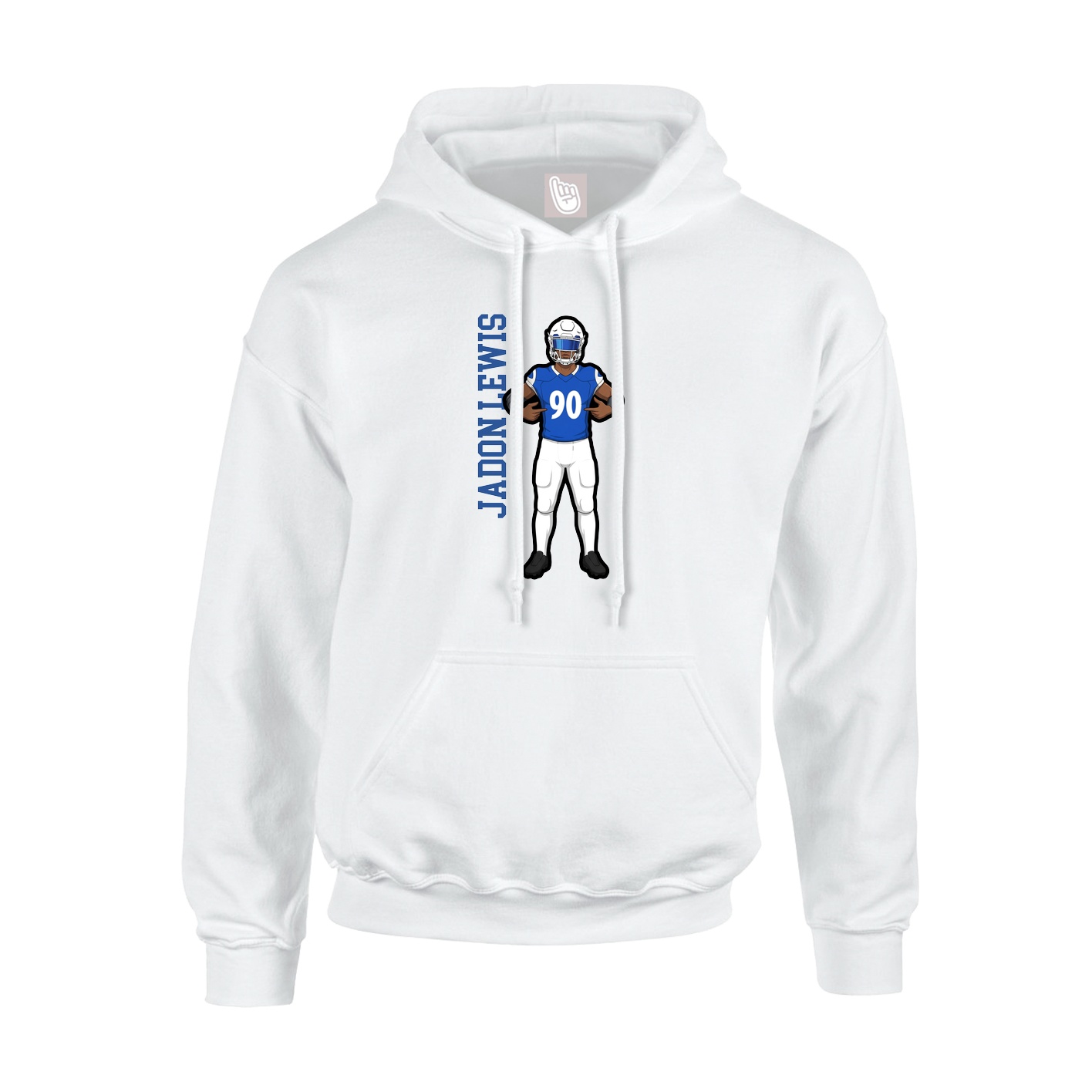 Hoodie — Name Vertical in White