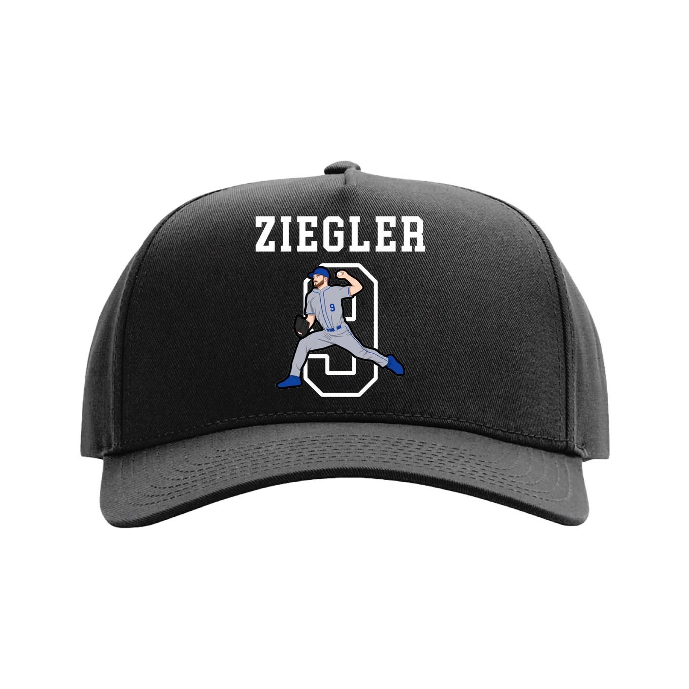 Full Fabric Five-Panel Champ Cap — Shirsey in Black