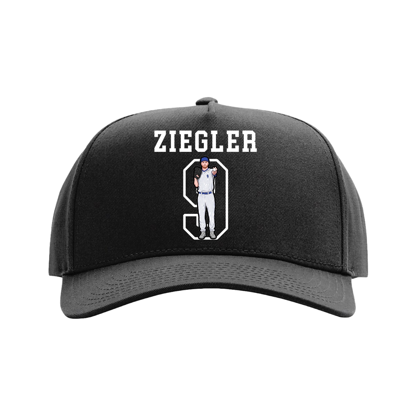 Full Fabric Five-Panel Champ Cap — Shirsey in Black