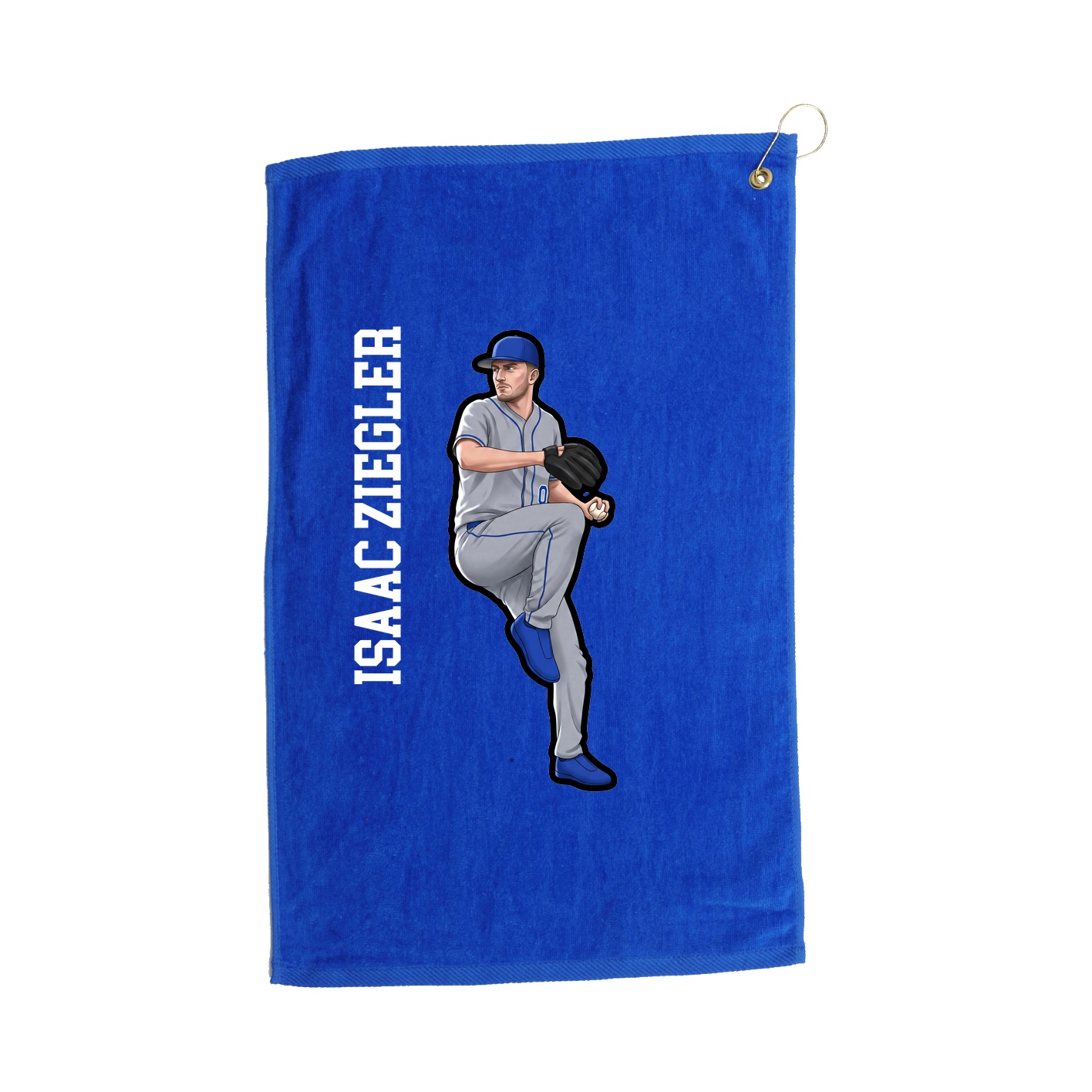 Golf Towel — Name Vertical in Royal