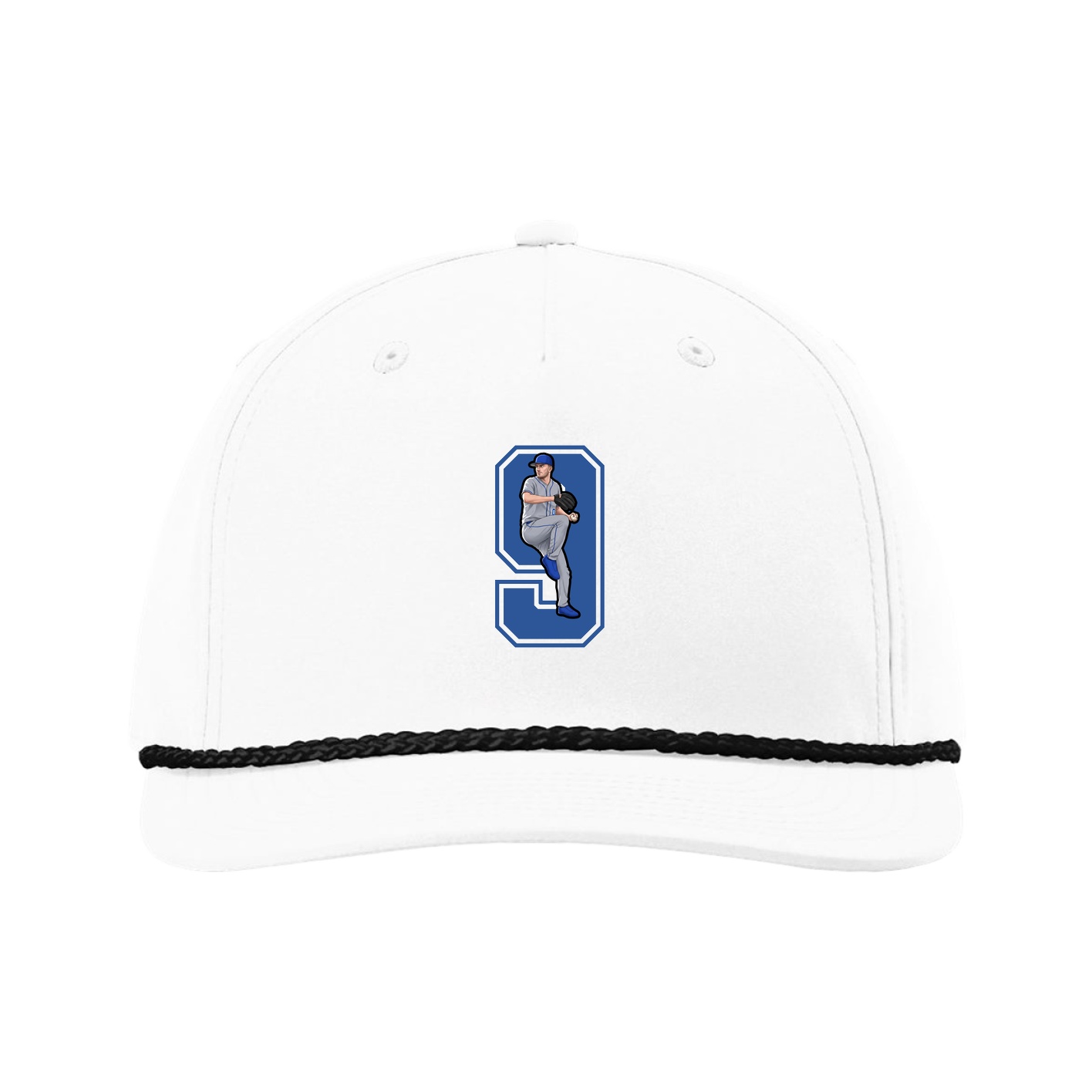 Five-Panel Classic Rope Cap — Number in White