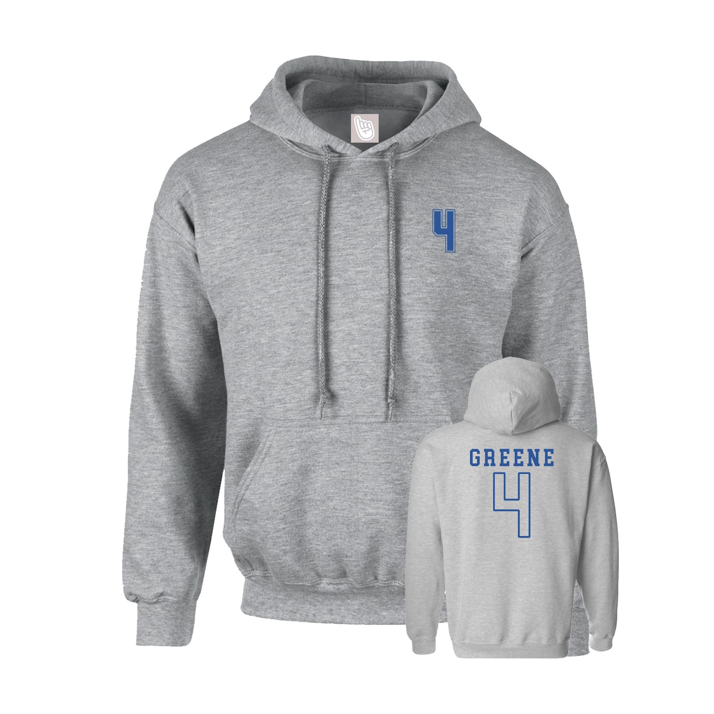 Hoodie — Chest Back in Grey