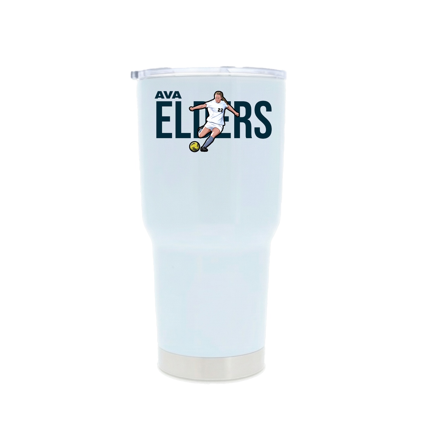 30oz Stainless Steel Tumbler — Player Name in White