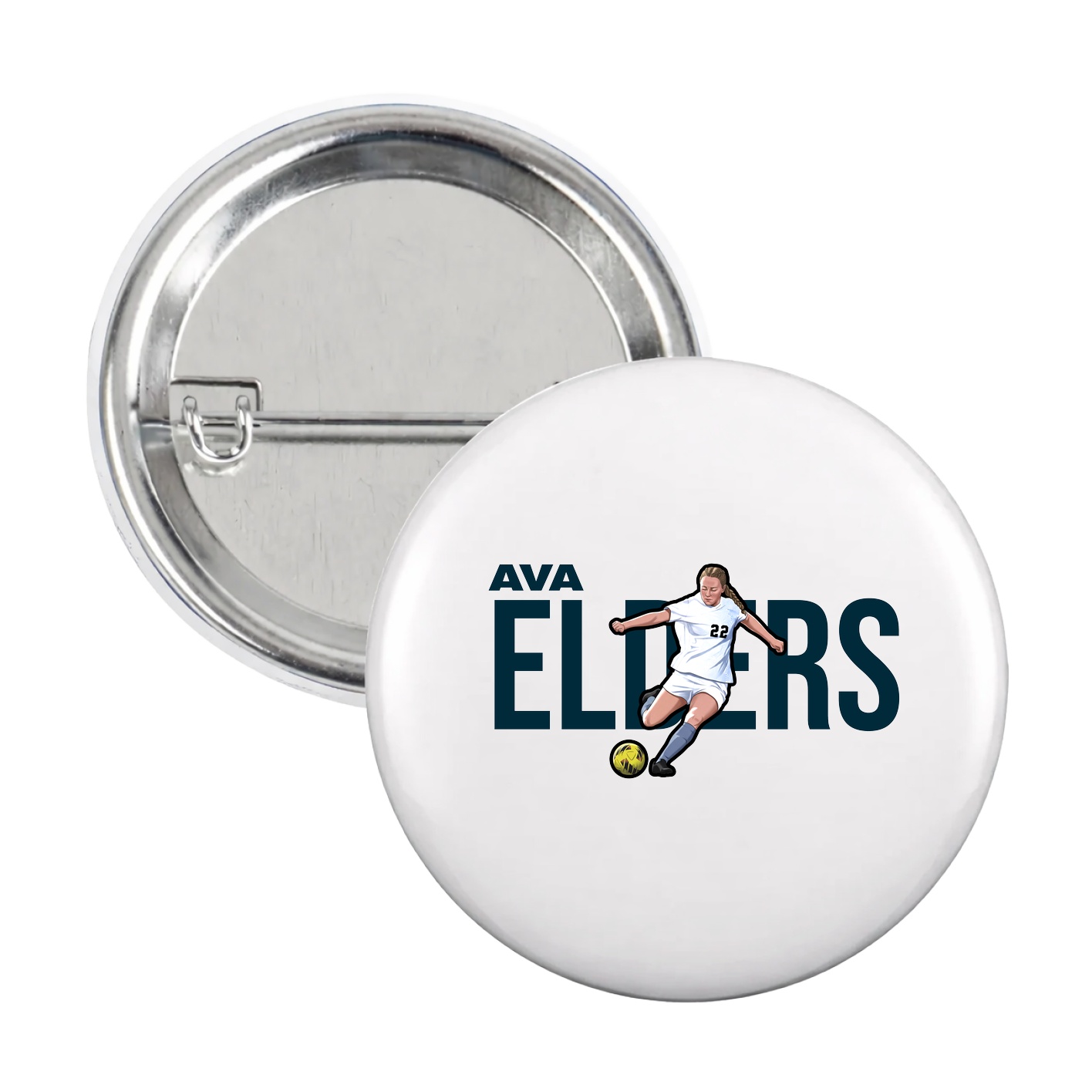 Game Day Button — Player Name in White