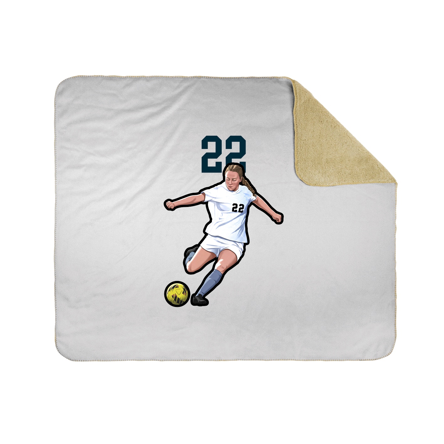 Throw Blanket — Number Top in White