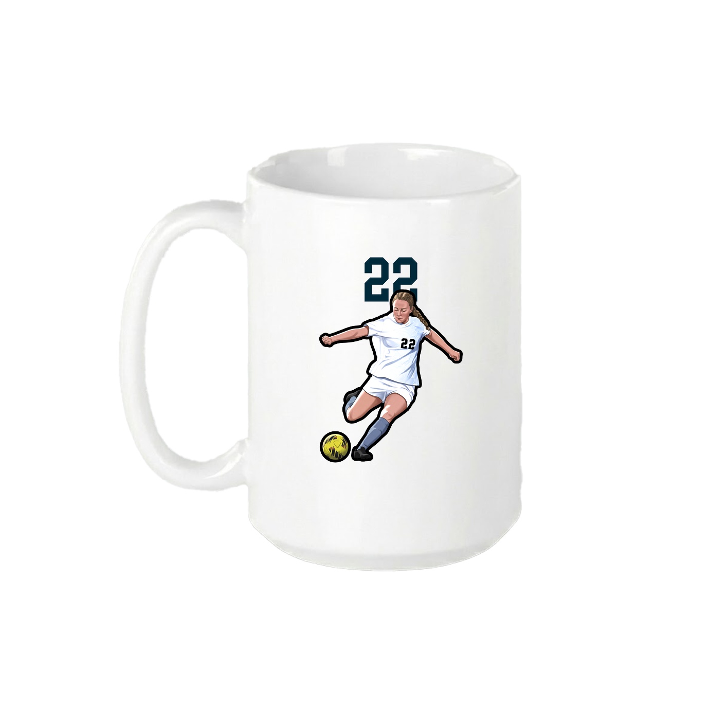 15oz Coffee Mug — Number Top in White