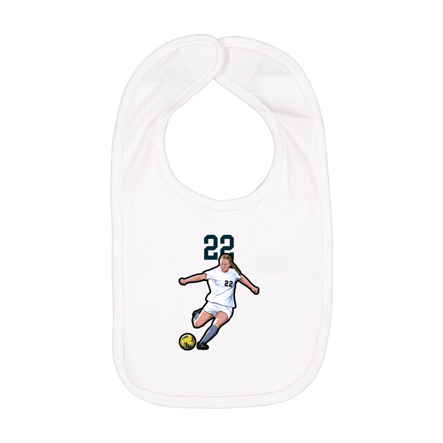 Infant Bib — Number Top in White