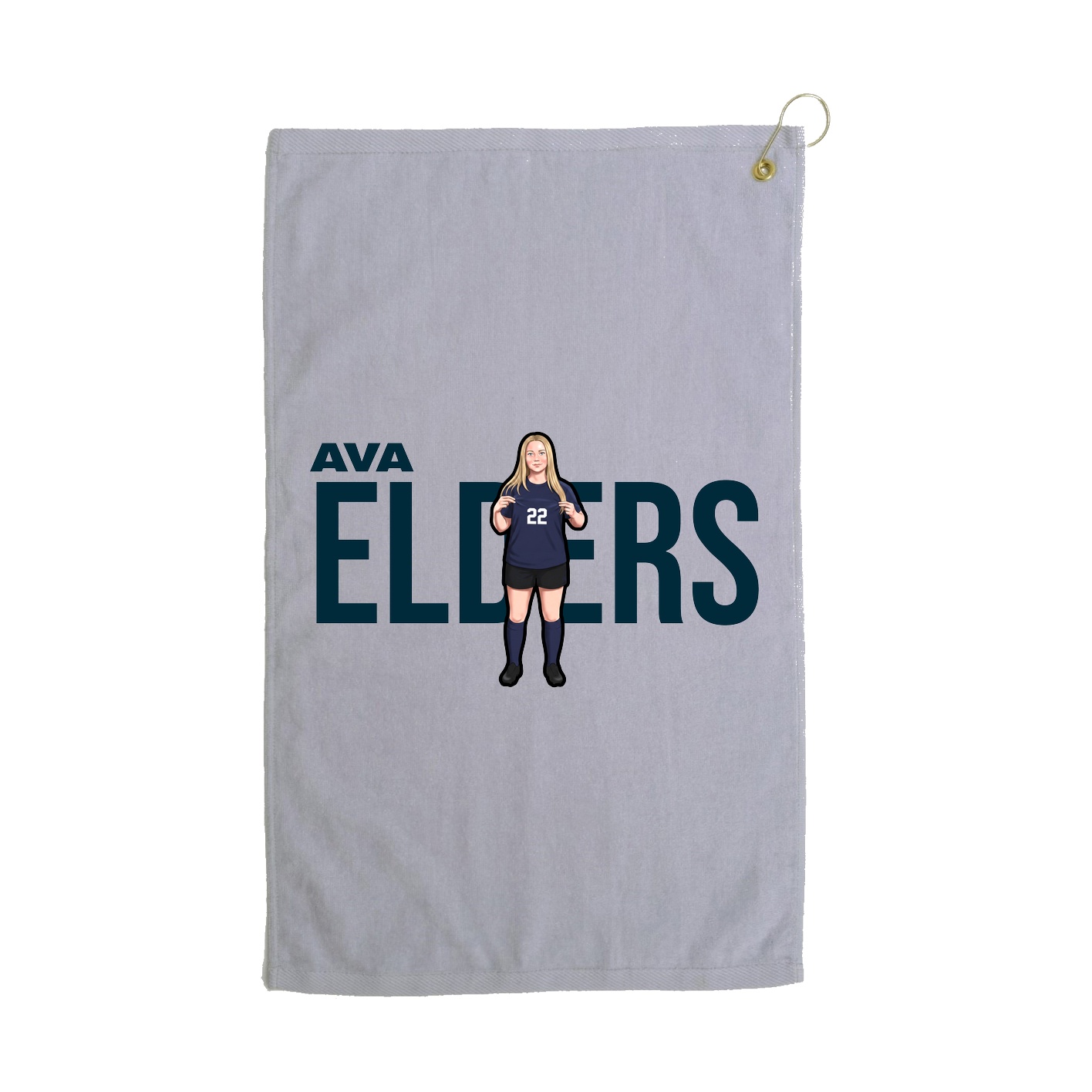 Golf Towel — Player Name in Grey