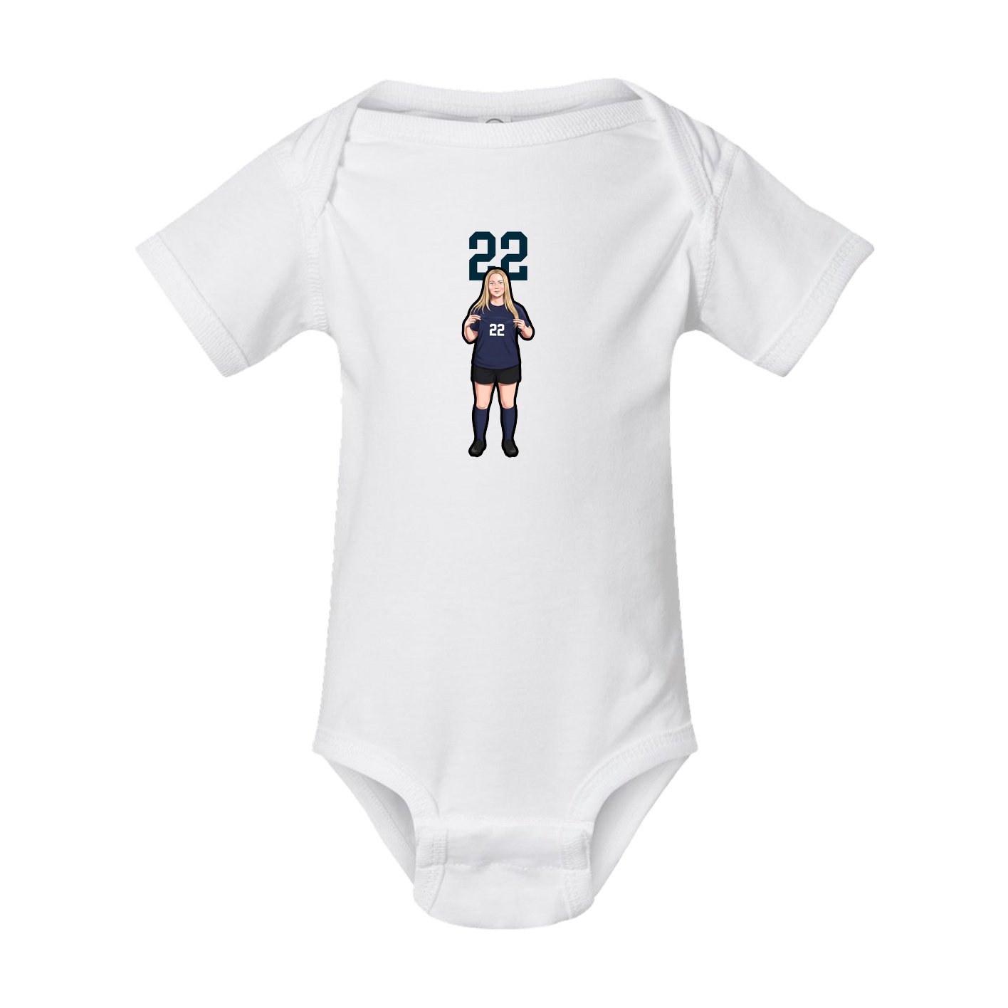 Baby Onesie — Number Top in White