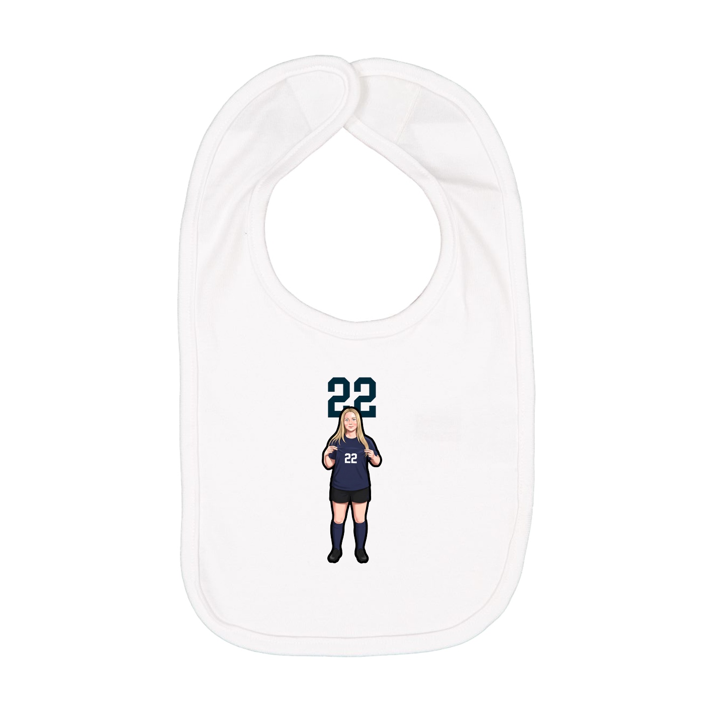 Infant Bib — Number Top in White