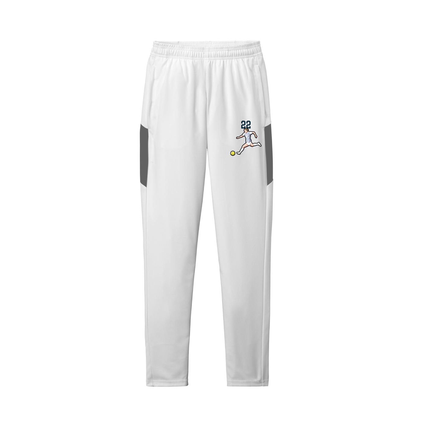 Team Travel Pant — Number Top in White/Grey