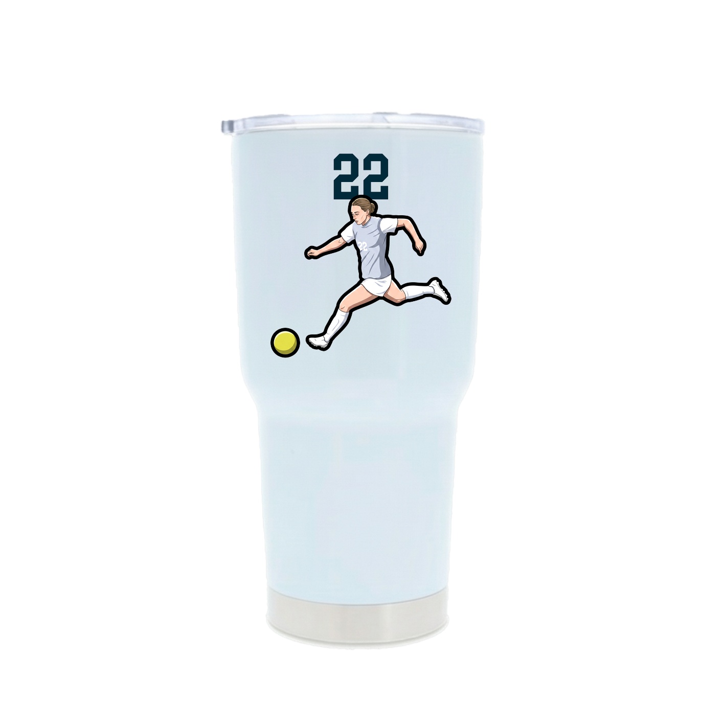 30oz Stainless Steel Tumbler — Number Top in White