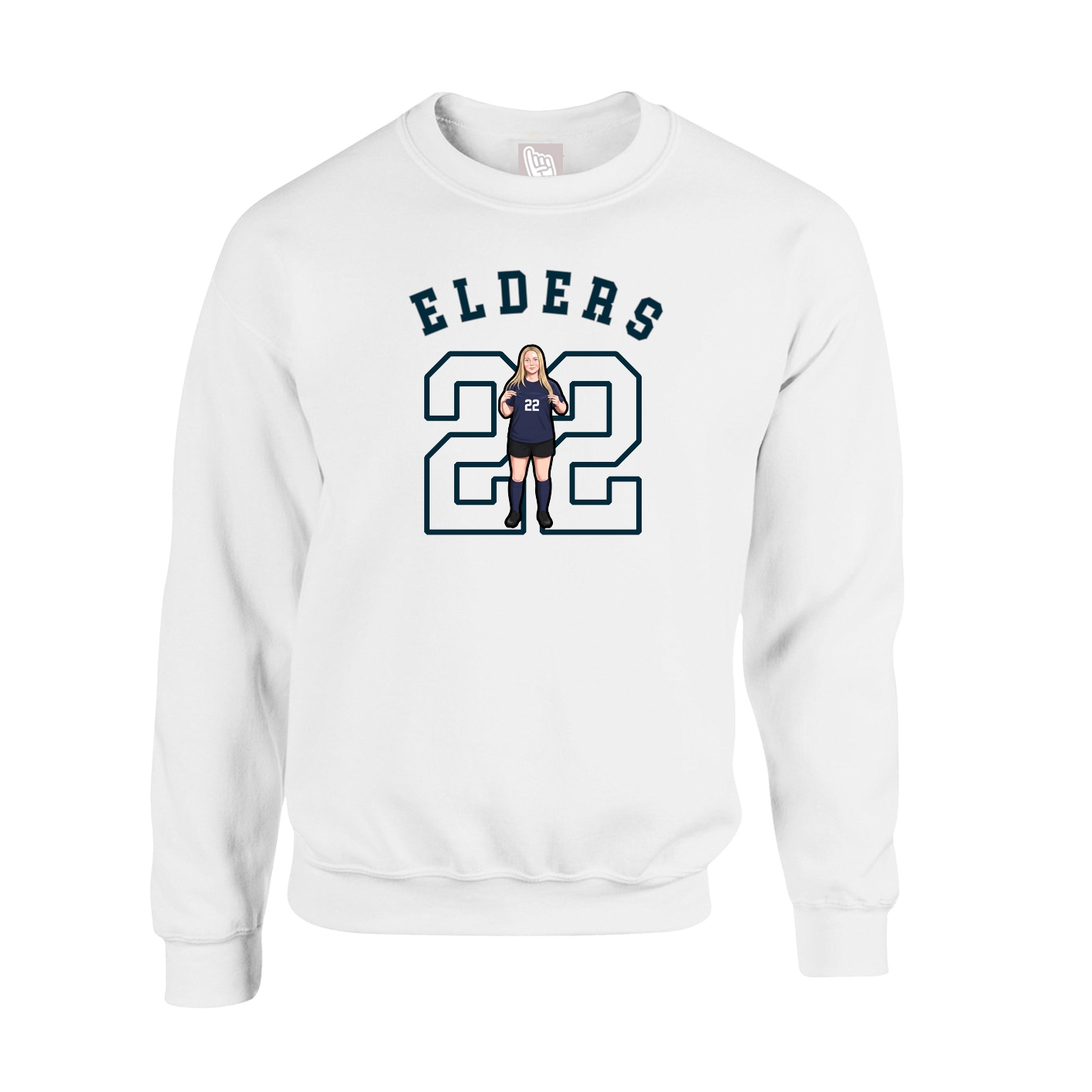 Fleece Crew — Shirsey Arch in White