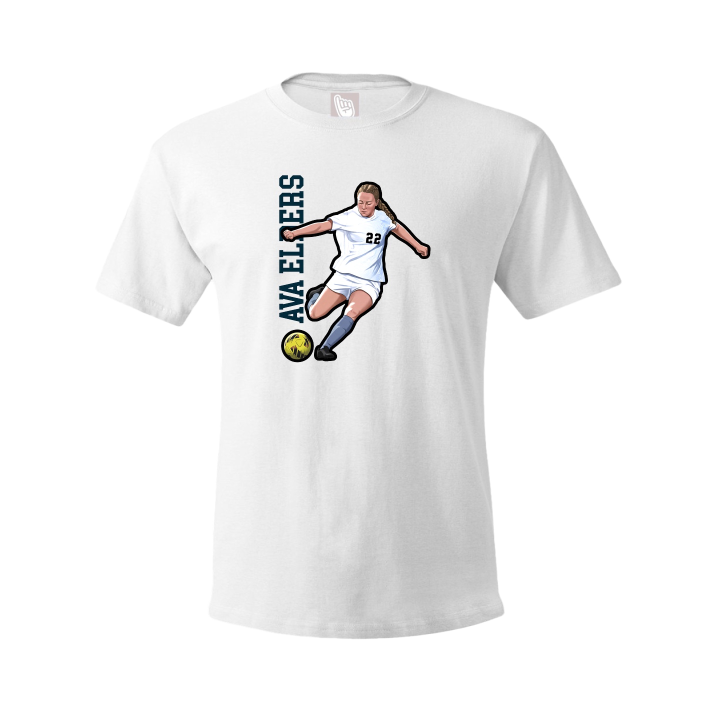 Tee — Name Vertical in White