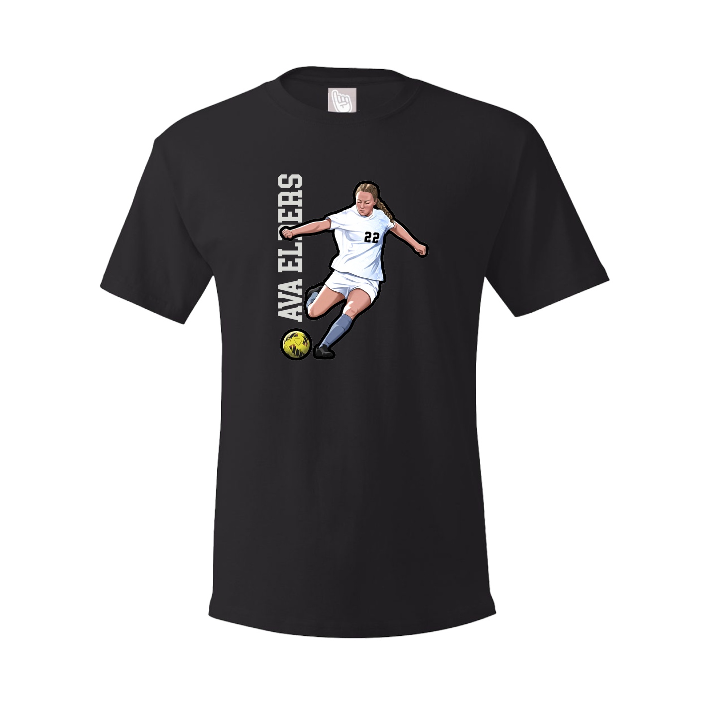 Youth Tee — Name Vertical in Black
