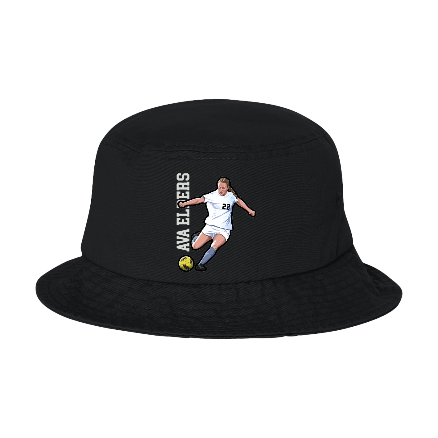 Bucket Cap — Name Vertical in Black
