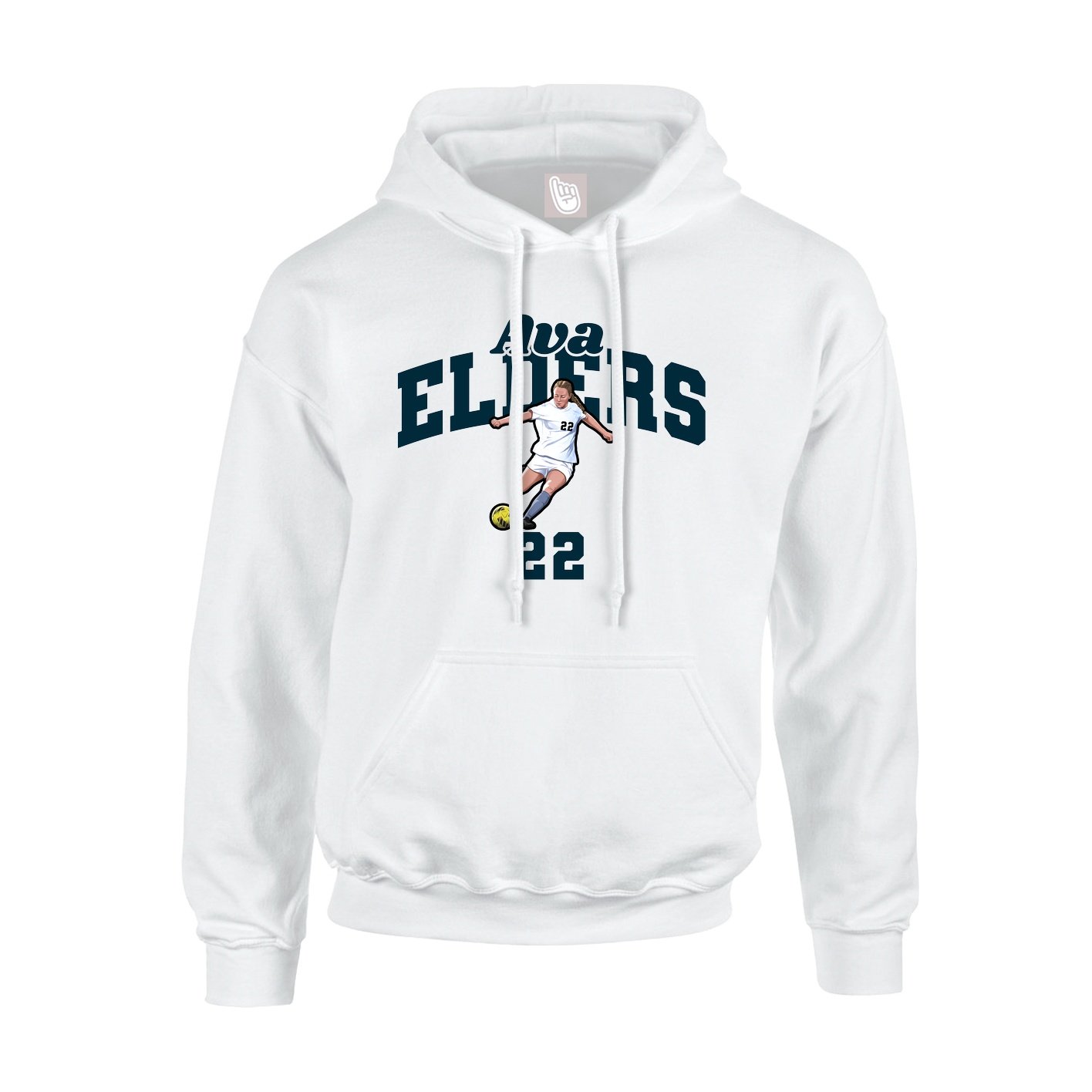 Youth Hoodie — Signature Arch in White