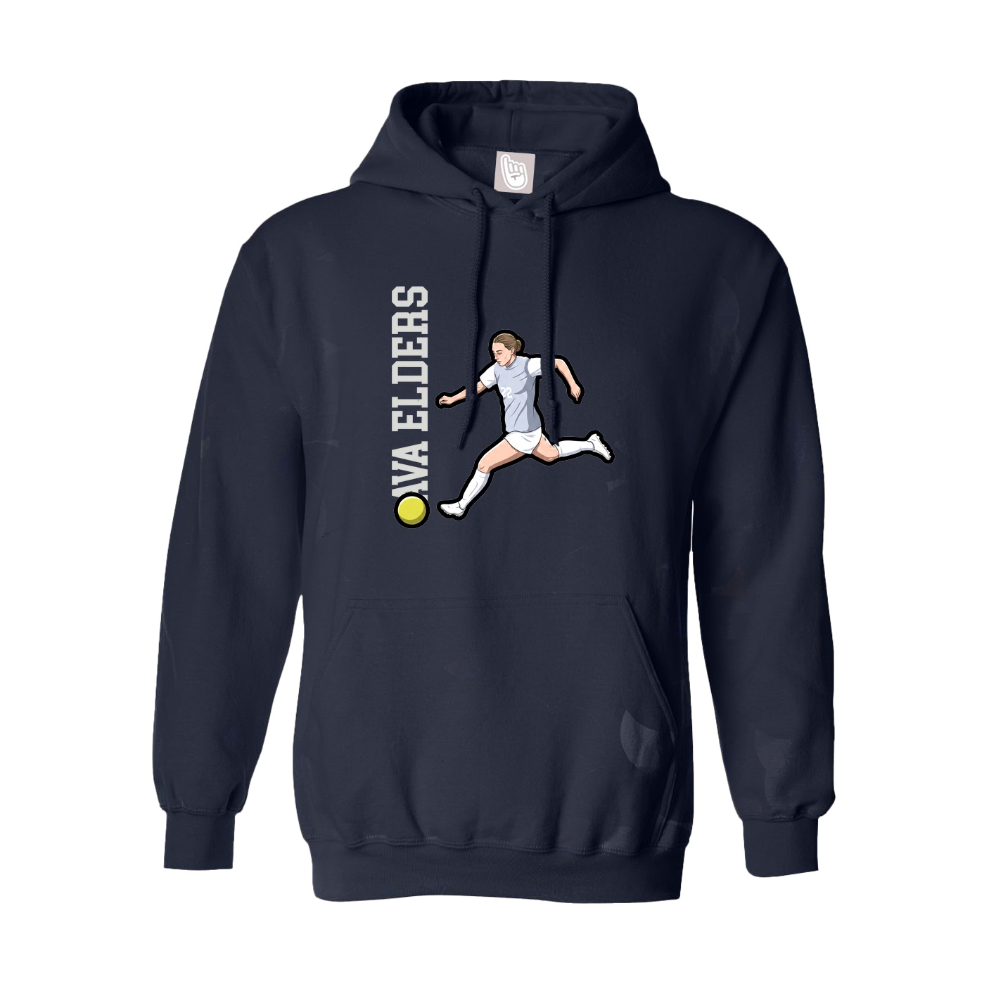 Youth Hoodie — Name Vertical in Navy