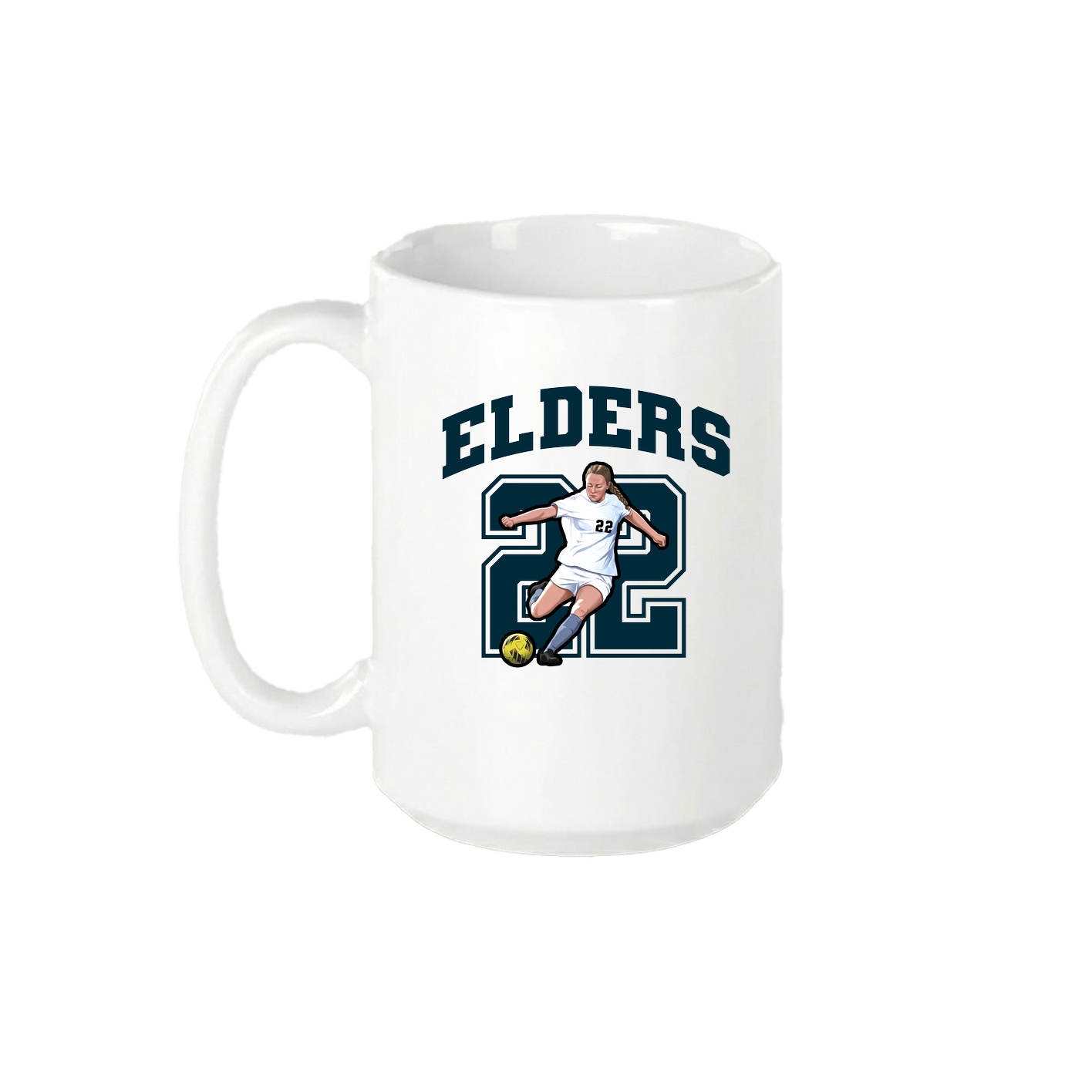 15oz Coffee Mug — Number in White