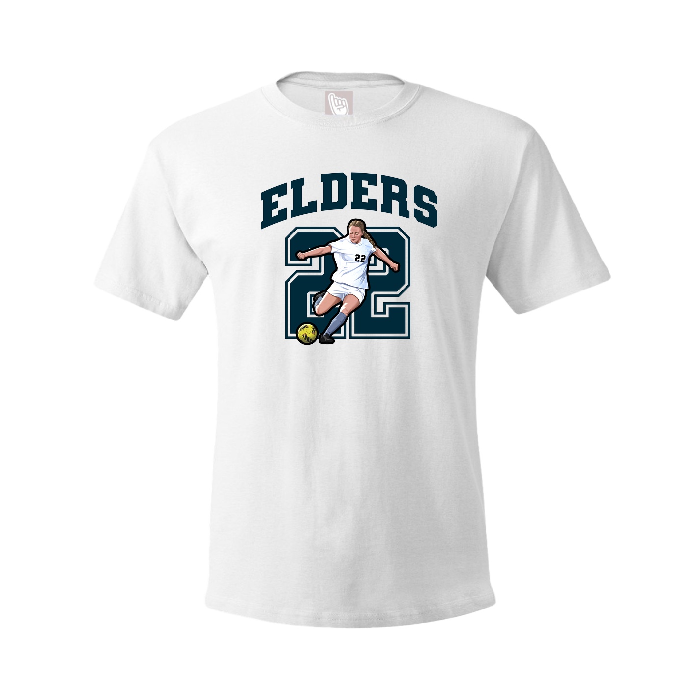 Youth Tee — Number in White