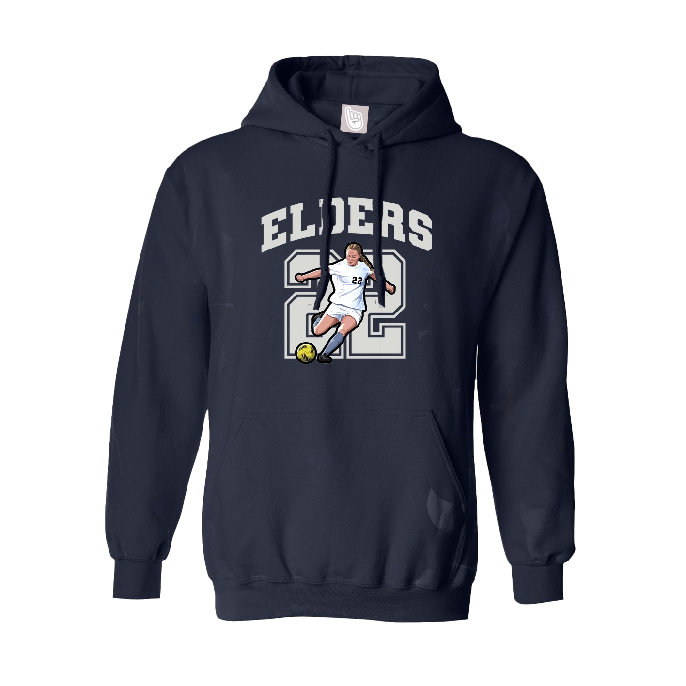 Youth Hoodie — Number in Navy