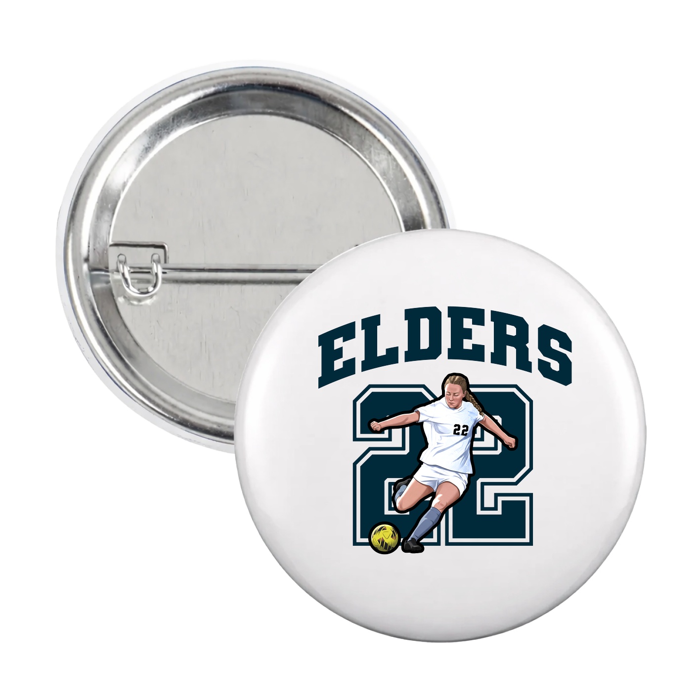Game Day Button — Number in White