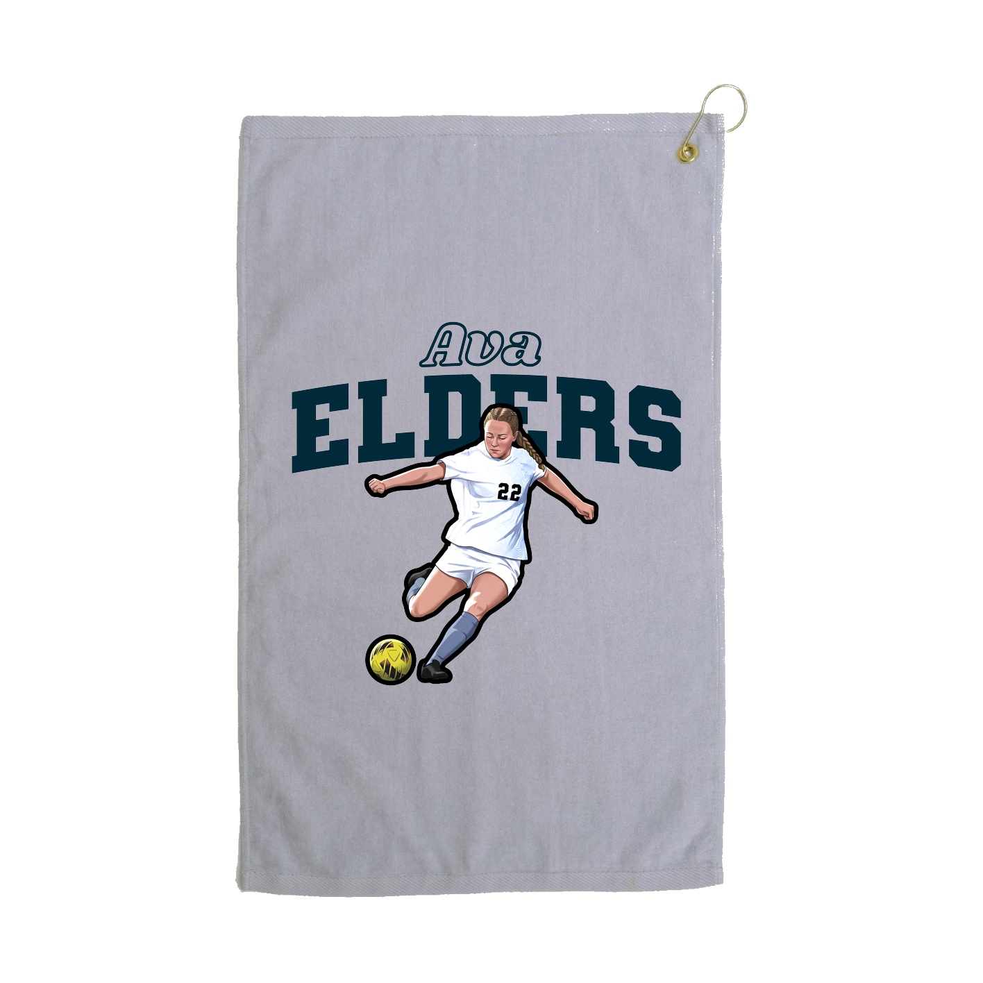 Golf Towel — Name Arch in Grey
