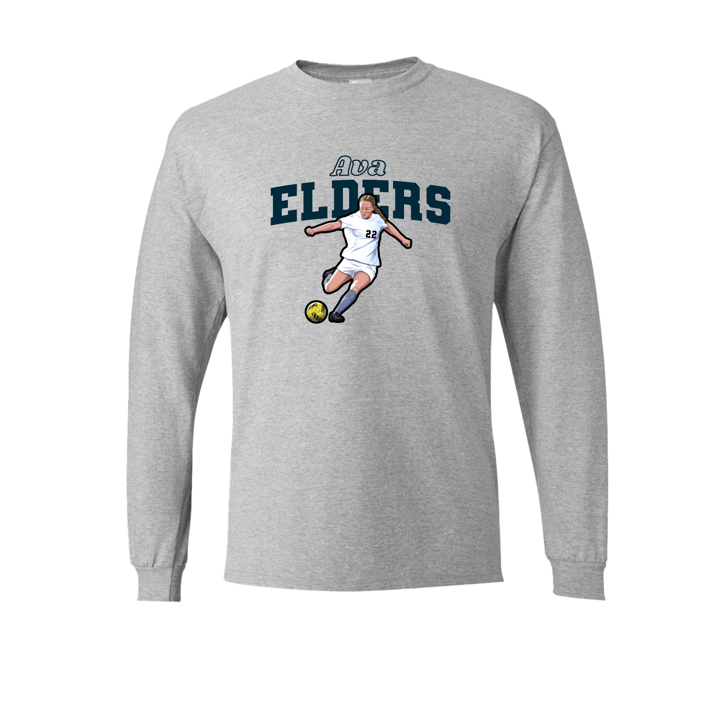 Long Sleeve Tee — Name Arch in Grey