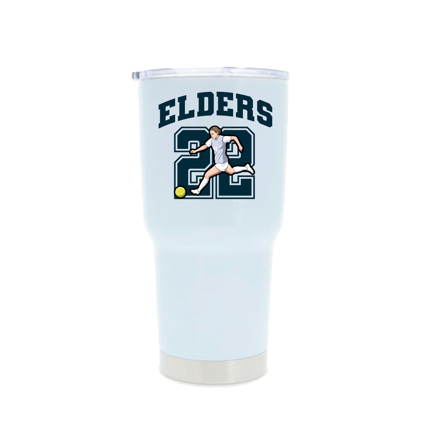 30oz Stainless Steel Tumbler — Number in White