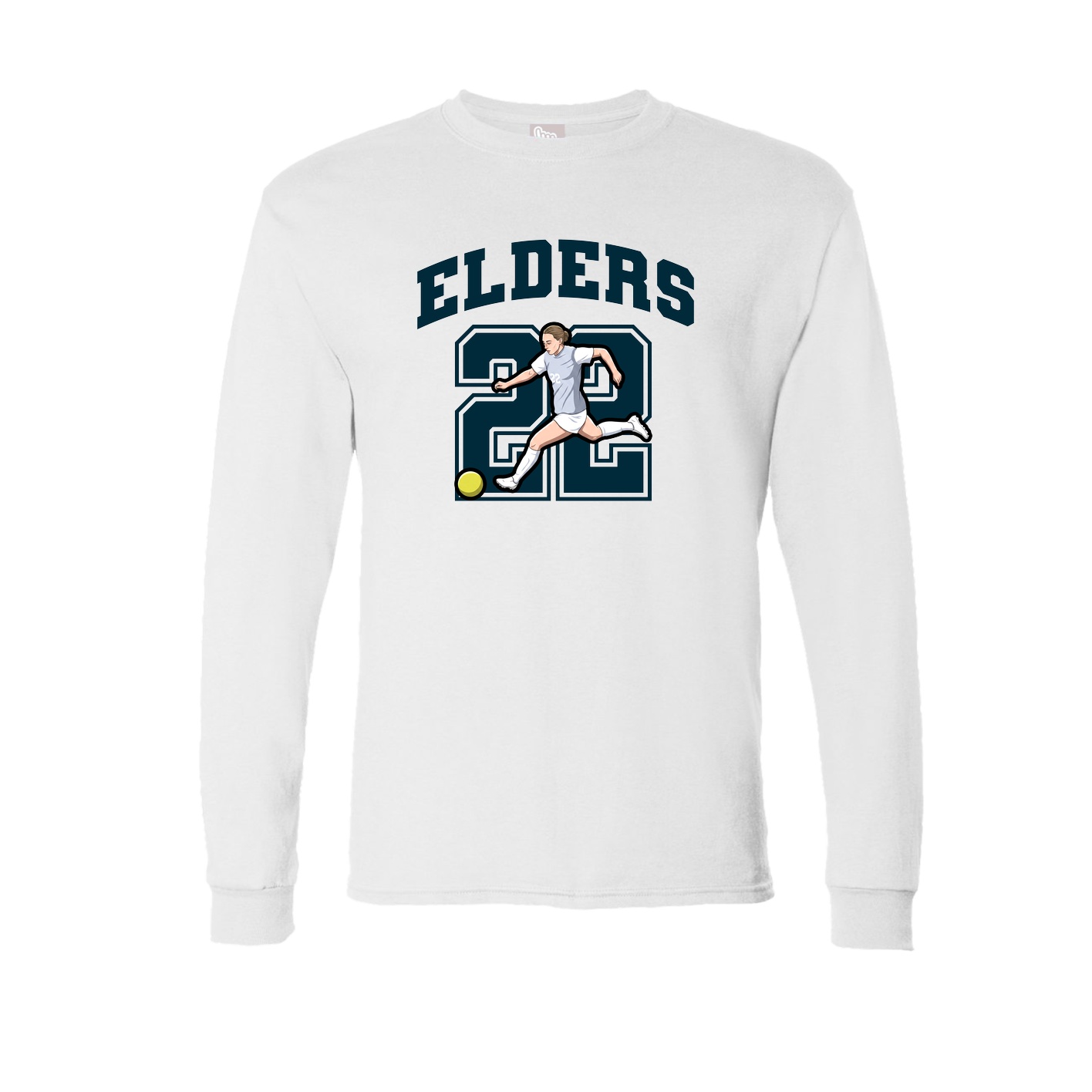 Long Sleeve Tee — Number in White