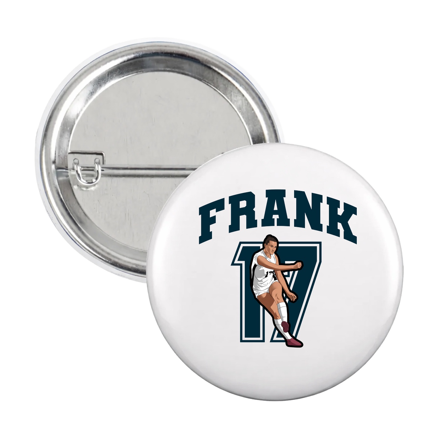 Game Day Button — Number in White